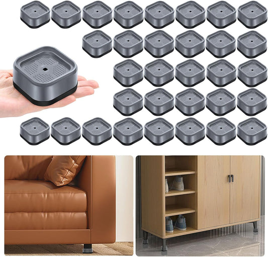 Adjustable Bed Risers for Furniture - Heavy Duty 32 Pack