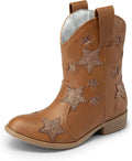 Girls Cowgirl Boots Mid Calf Metallic Pink Glitter - Comfortable Fit