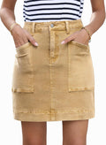 Sidefeel Women's High Waisted Jean Skirt - Casual Stretch Mini Novelty