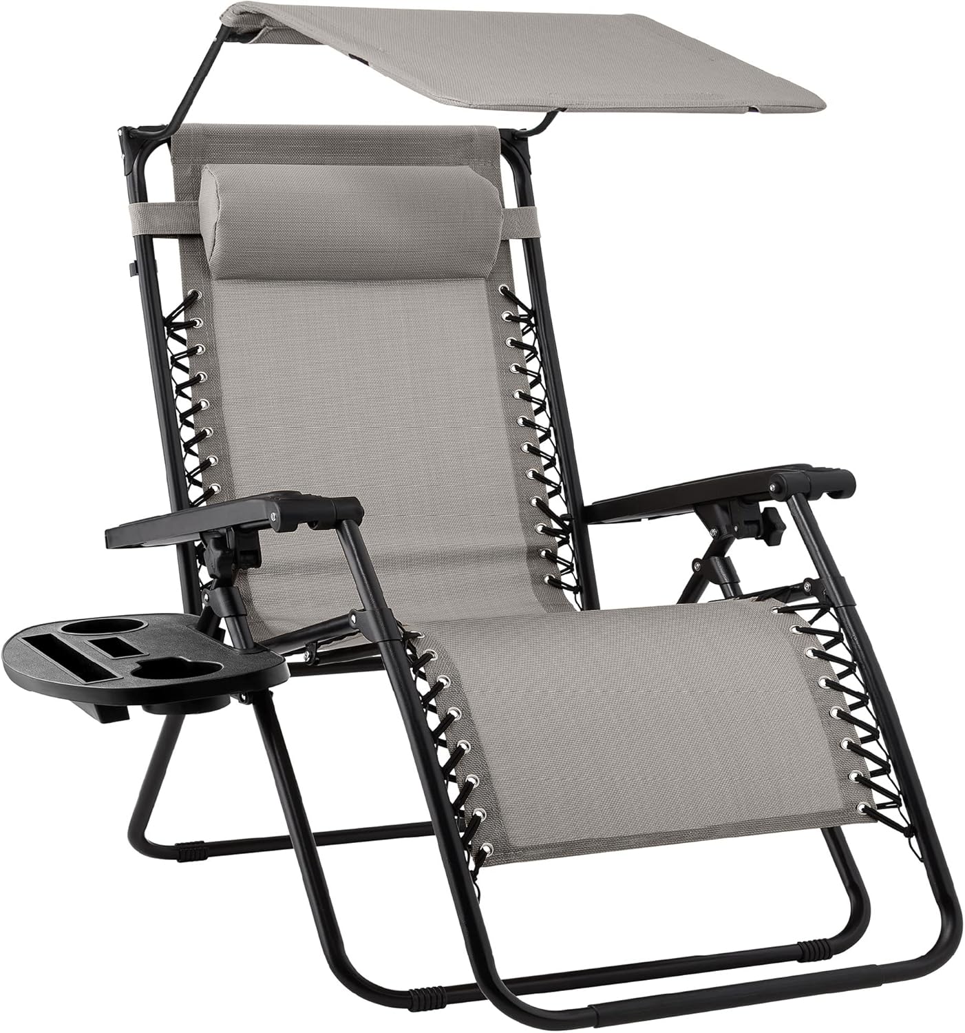 Folding Zero Gravity Outdoor Recliner Lounge Chair with Canopy