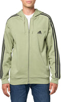 adidas Men's Essentials 3-Stripes Fleece Full-Zip Hoodie - Comfortable