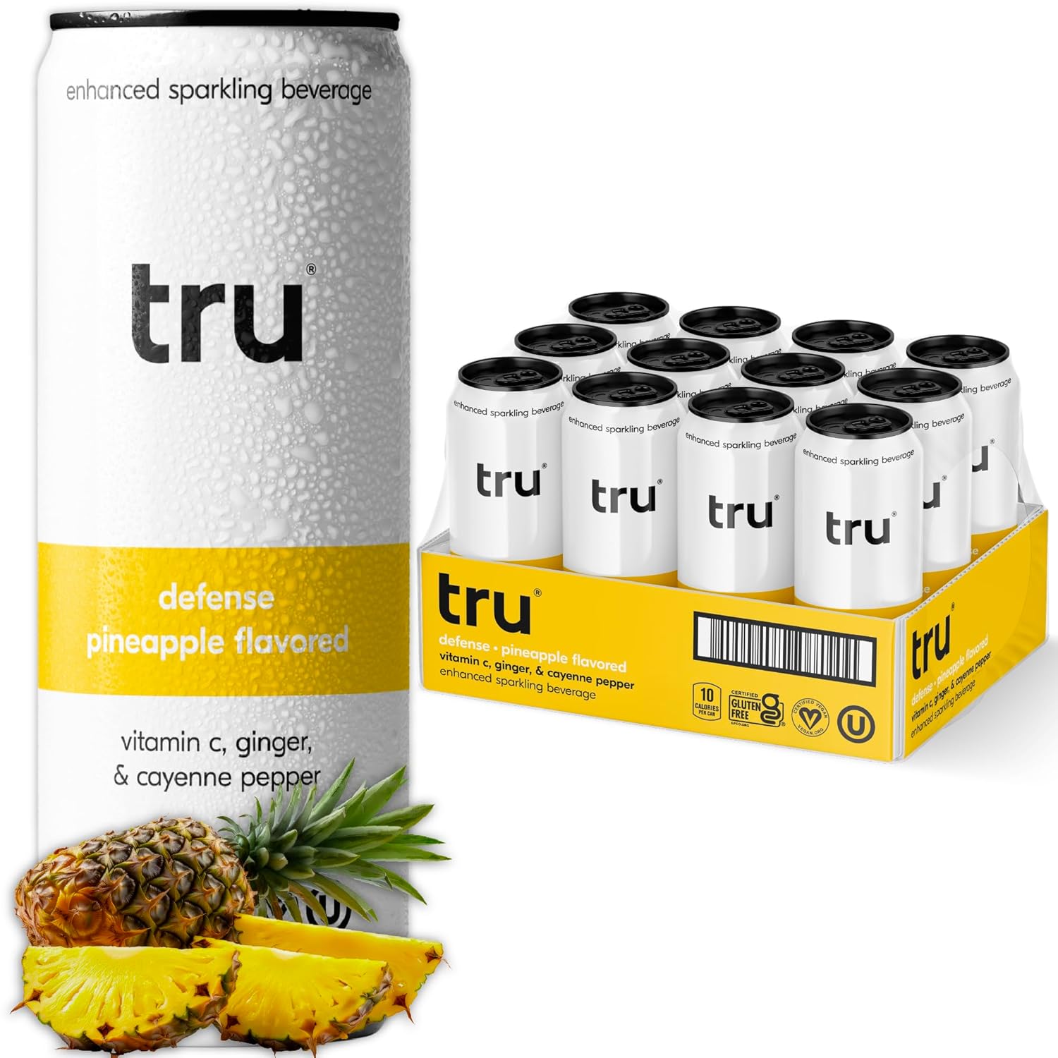 Tru Defense Seltzer with Pineapple Juice and Vitamin C Benefits