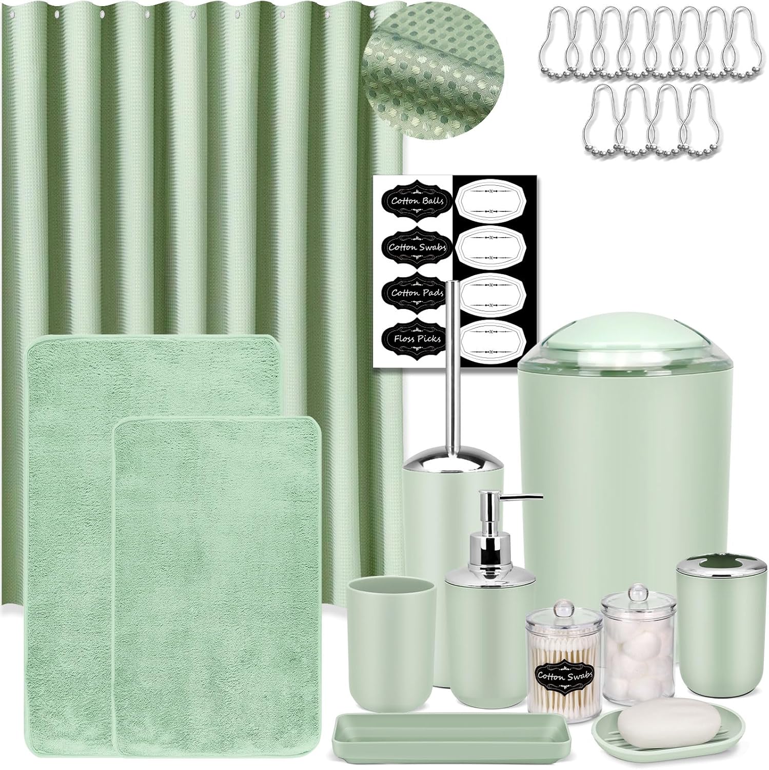 IMAVO Green Bathroom Accessories Set for Stylish Decor