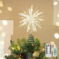 Crystal Lighted Christmas Tree Star Topper - Remote, USB Timer