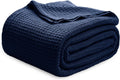 Bedsure Gentlesoft 100% Cotton Waffle Blanket Queen - Cozy Breathable