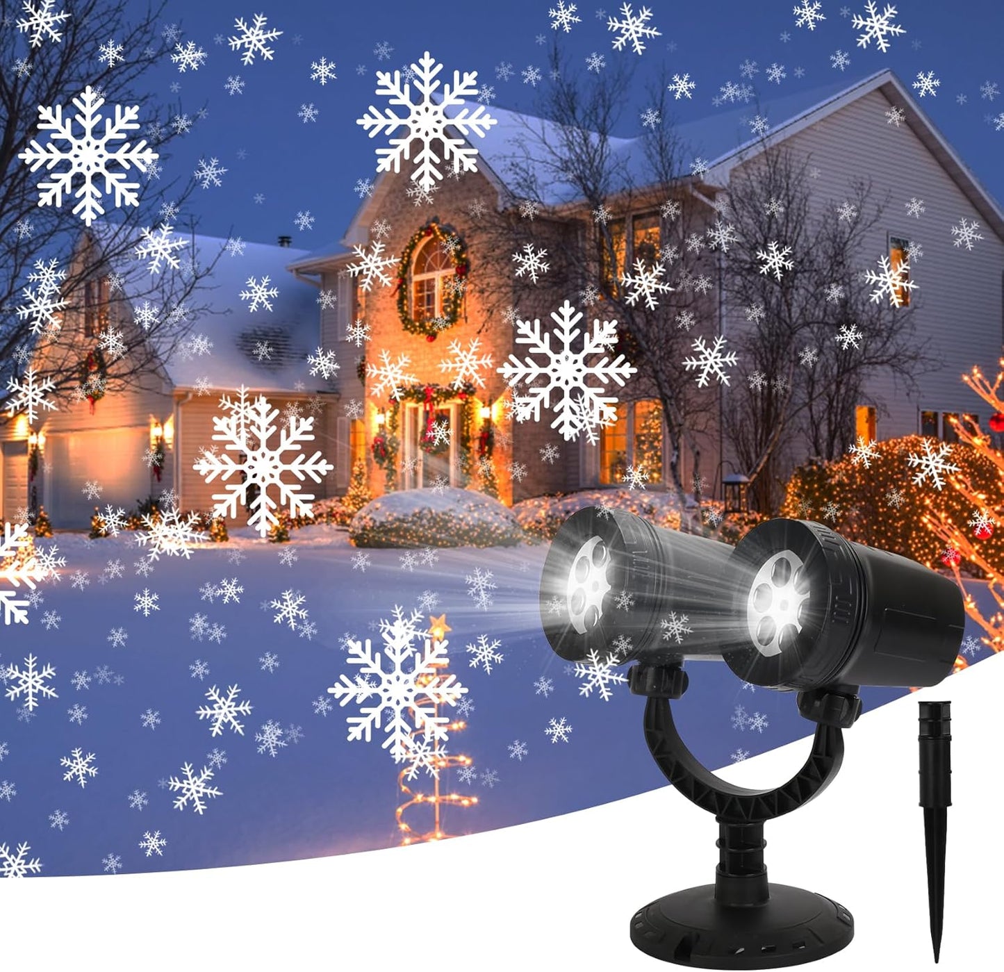 Frozen Proof LED Snowflake Projector - Illuminate Your Holidays!