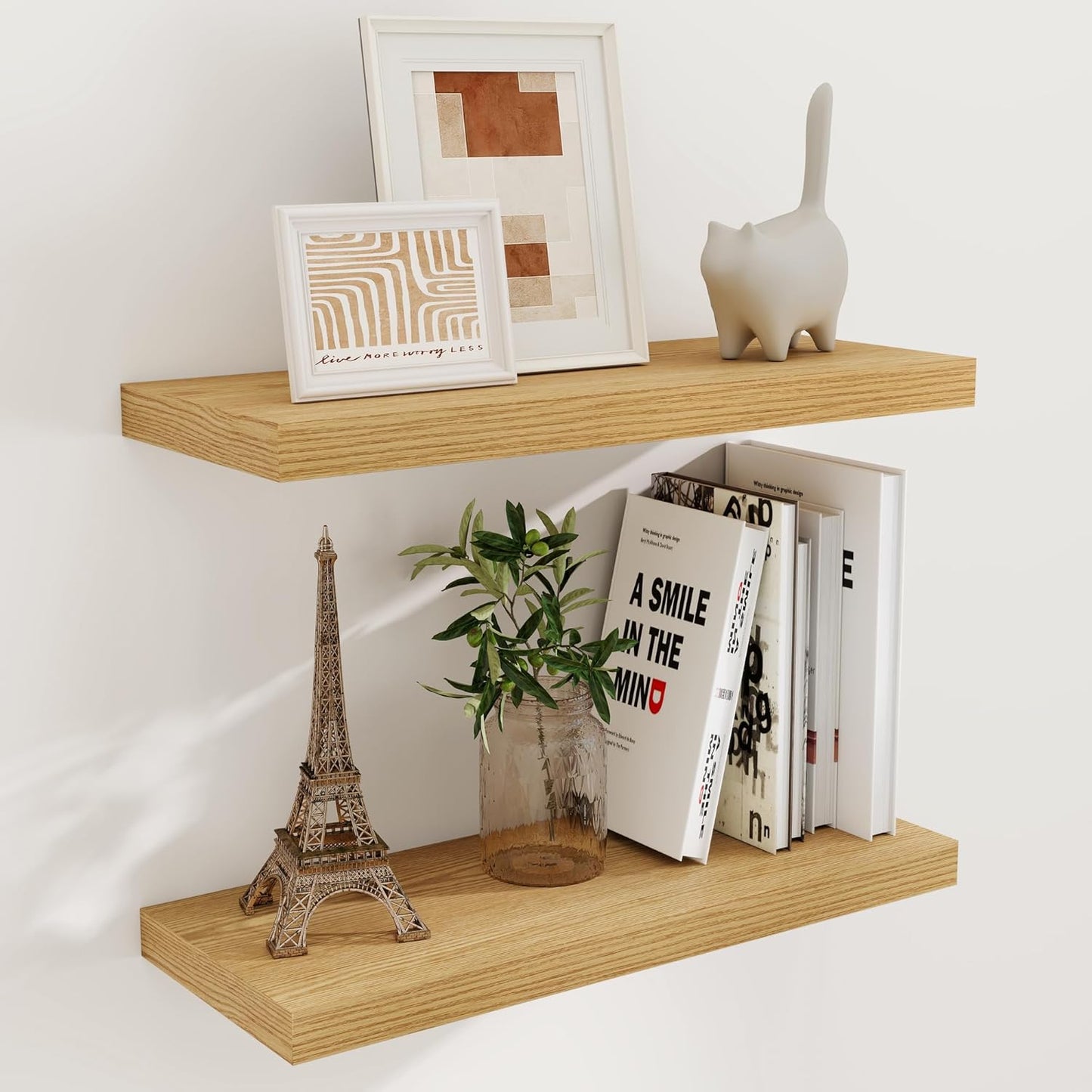 24 Inch Floating Shelves for Wall Storage and Home Decor