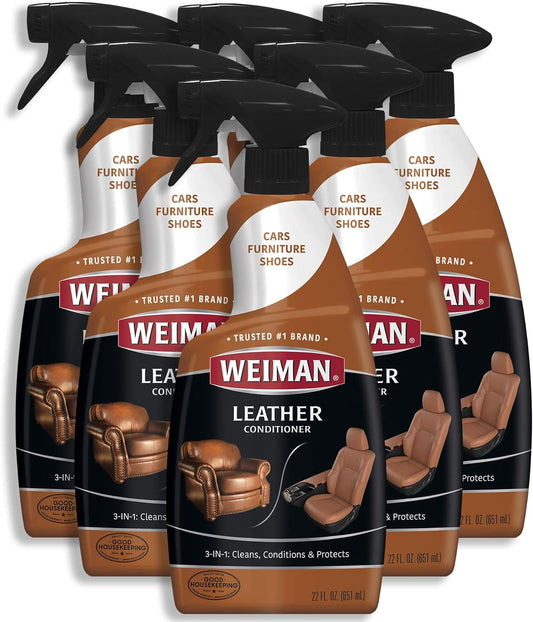 Weiman Leather Restorer - Prevents Cracking, 6 Pack, 22 Oz