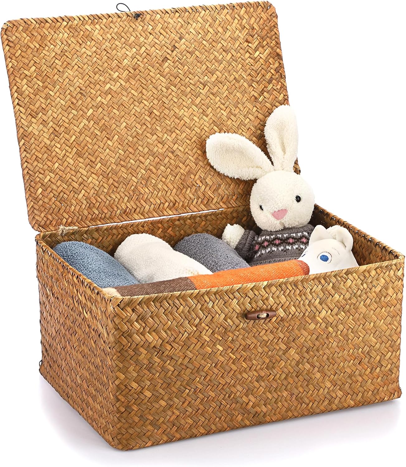 Handwoven Seagrass Basket Storage Bins for Home Organizer