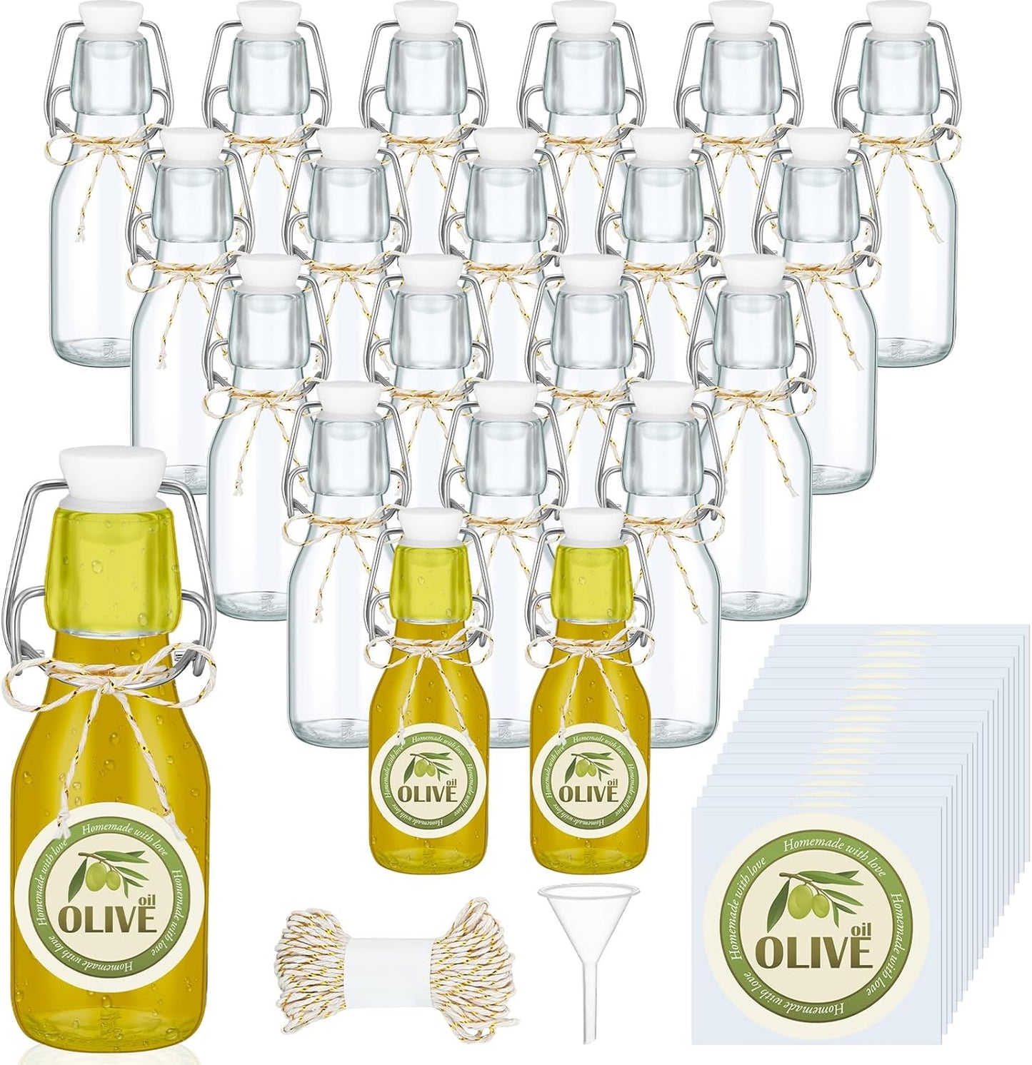 Queekay Mini Swing Top Glass Bottles for Homemade Gifts