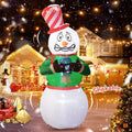 Animated 6ft Shivering Snowman Inflatable Christmas Decoration