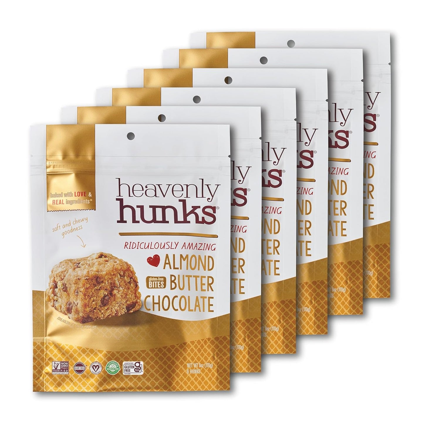 Heavenly Hunks Almond Butter Chocolate Chip - Guilt Free Snack