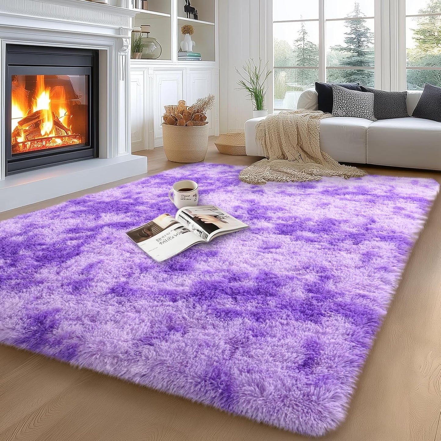 5x7 Area Rugs for Living Room, Soft Shag Shaggy Fuzzy Carpets