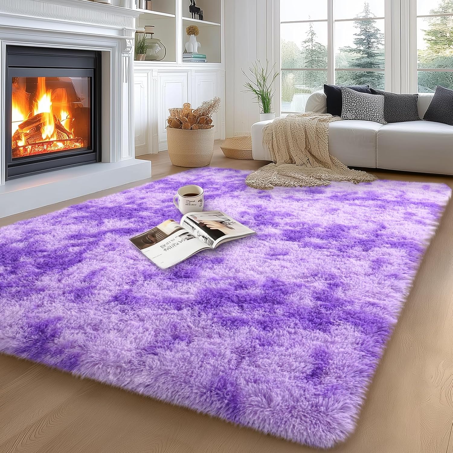 5x7 Area Rugs for Living Room, Soft Shag Shaggy Fuzzy Carpets