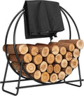 VIVOHOME 32 Inches Firewood Log Rack Hoop with Cover