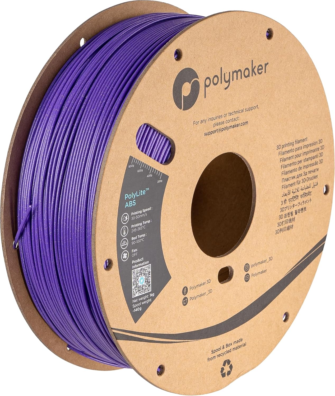 Polymaker Glitter ABS Filament 1.75mm for Durable 3D Printing