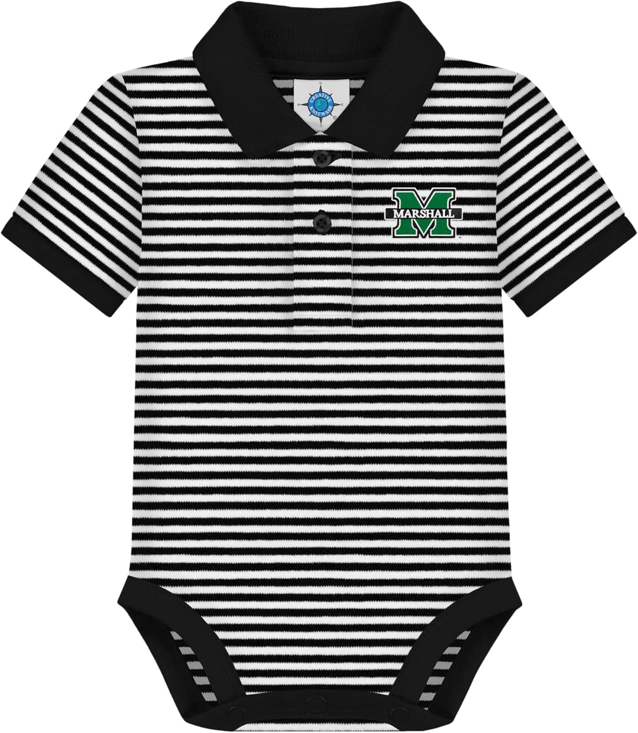 Creative Knitwear College Baby Striped Polo Bodysuit for Infants