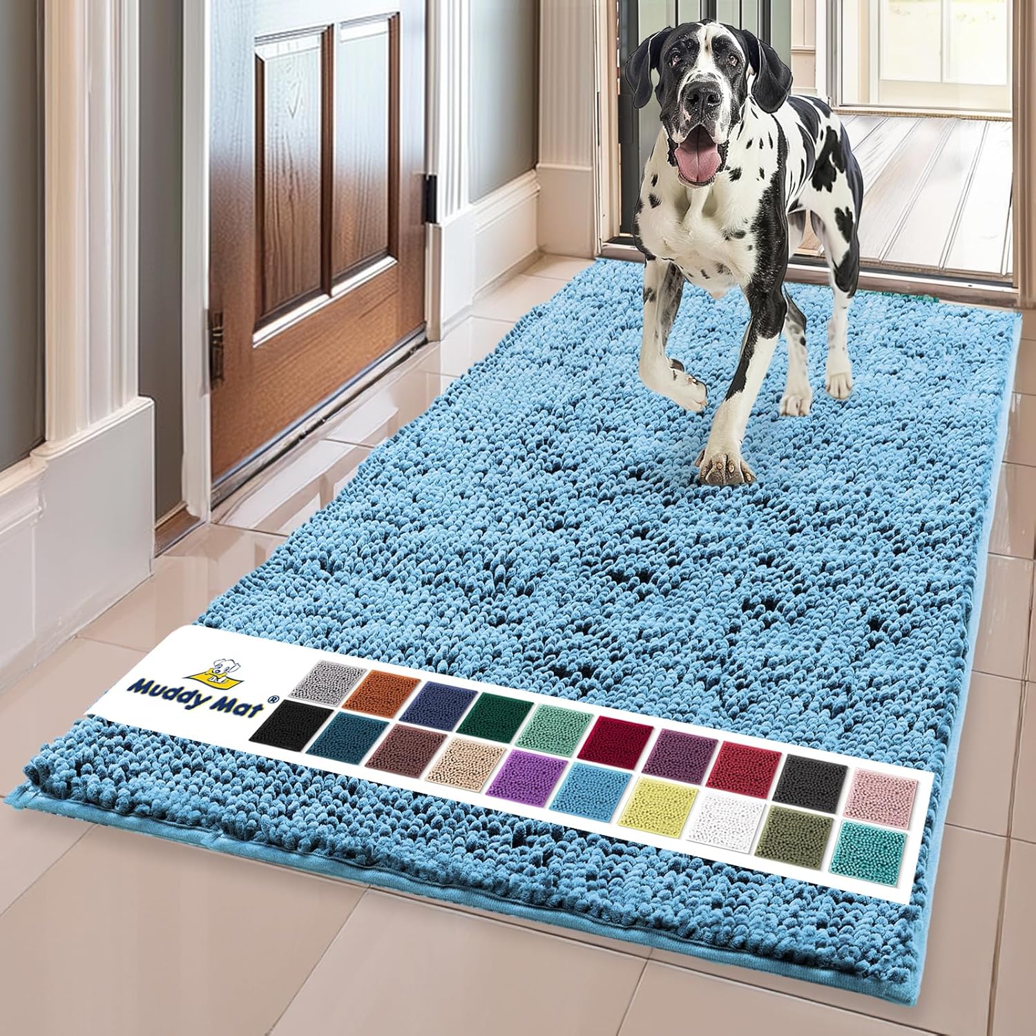 Muddy Mat Original Dog Door Mat for Muddy Paws - Sky Blue