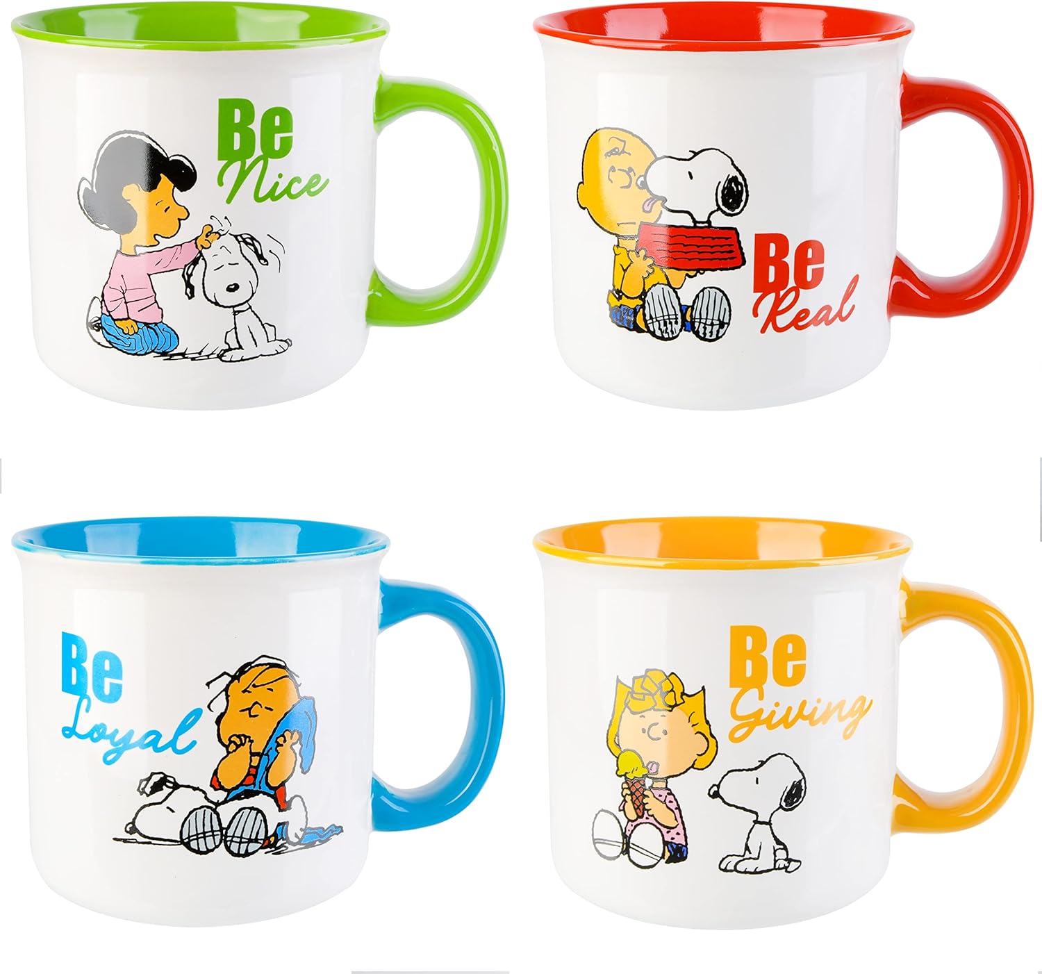 Peanuts Snoopy Gentle Reminders 21oz Stoneware Coffee Mugs