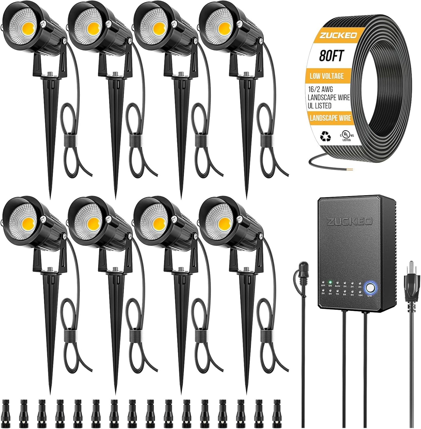 ZUCKEO All-in-One Landscape Lighting Kit for Outdoor Spaces