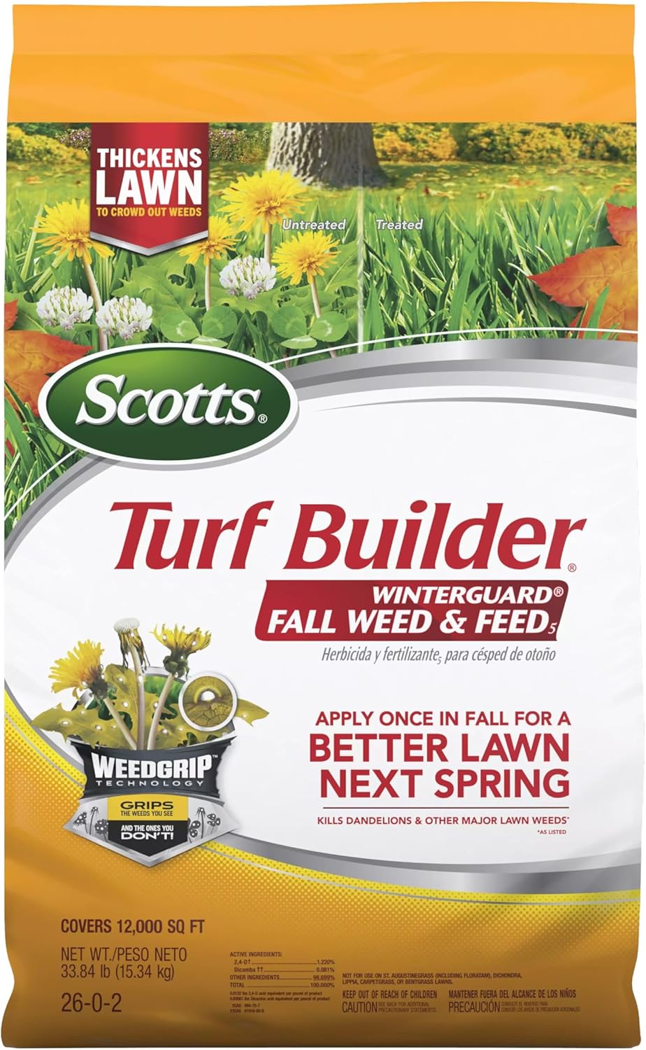 Scotts Turf Builder WinterGuard Fall Weed & Feed5 for Healthy Lawns