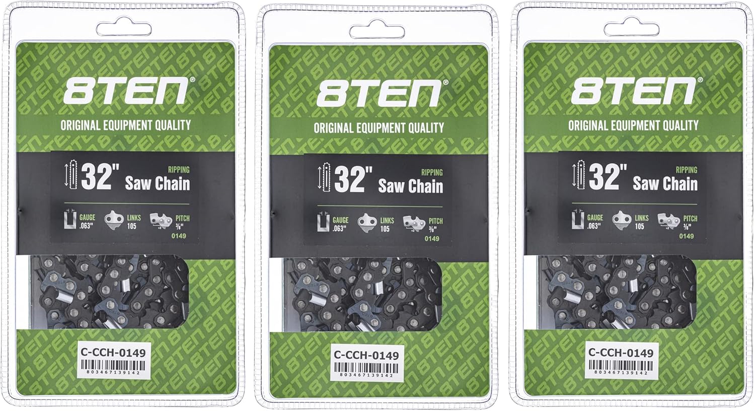 8TEN Ripping Chainsaw Chain 32 Inch for Husqvarna and Poulan