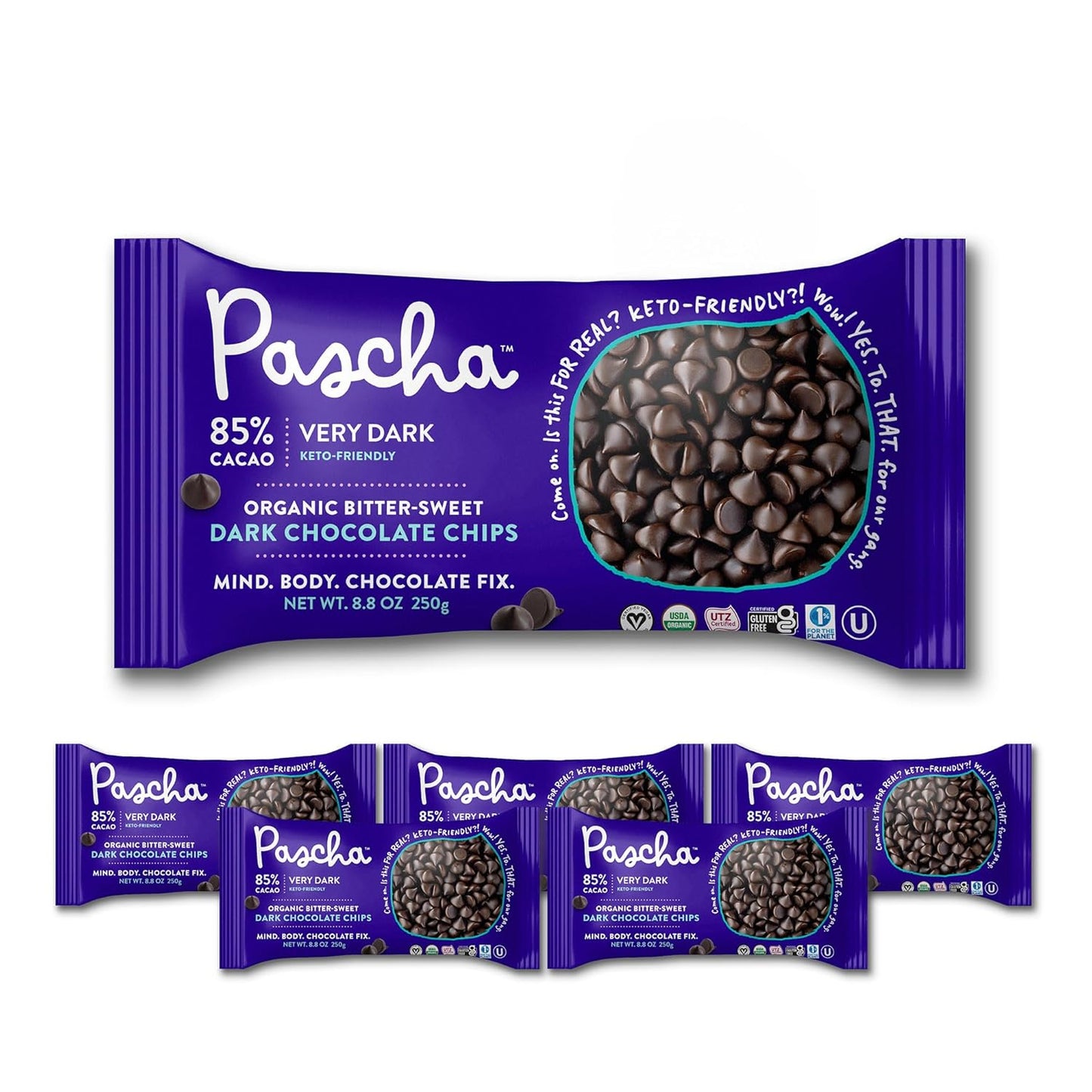 Pascha Organic Bitter Sweet Chocolate Baking Chips for Baking