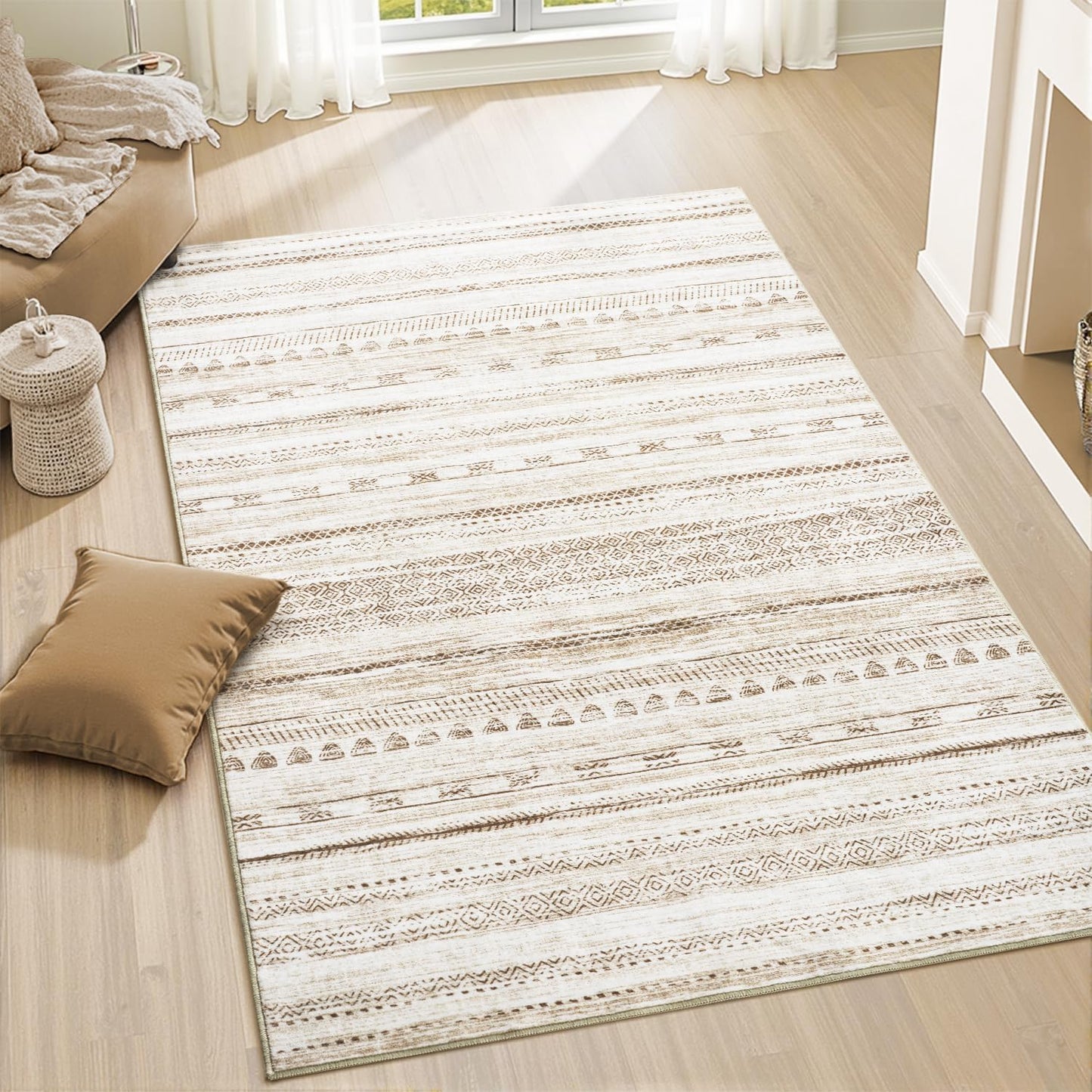 3x5 Area Rug Machine Washable Non Slip Distressed Moroccan Rug