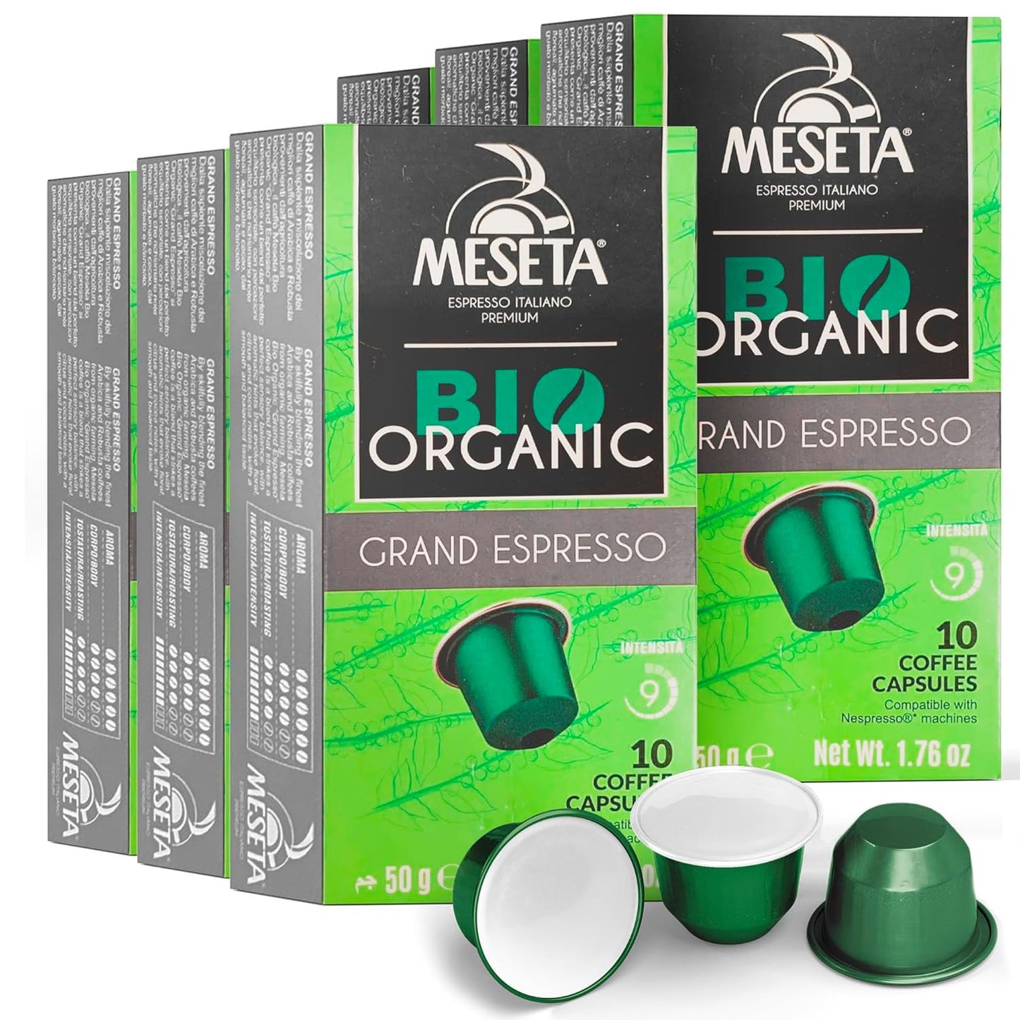 Meseta Bio Organic Grand Espresso Capsules for Nespresso Machines