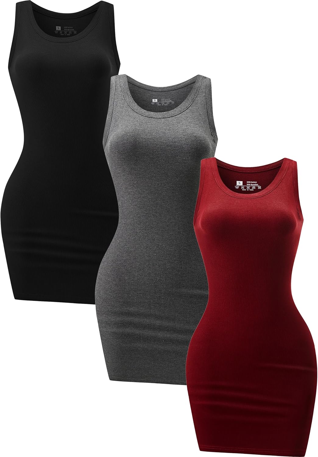 3 Pack Summer Dresses for Women 2025 Ribbed Tank Dress