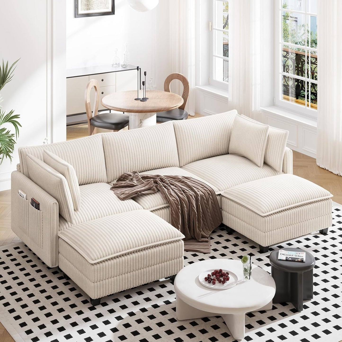Vesgantti 109 Inch U Shaped Cloud Sectional Sofa for Comfort