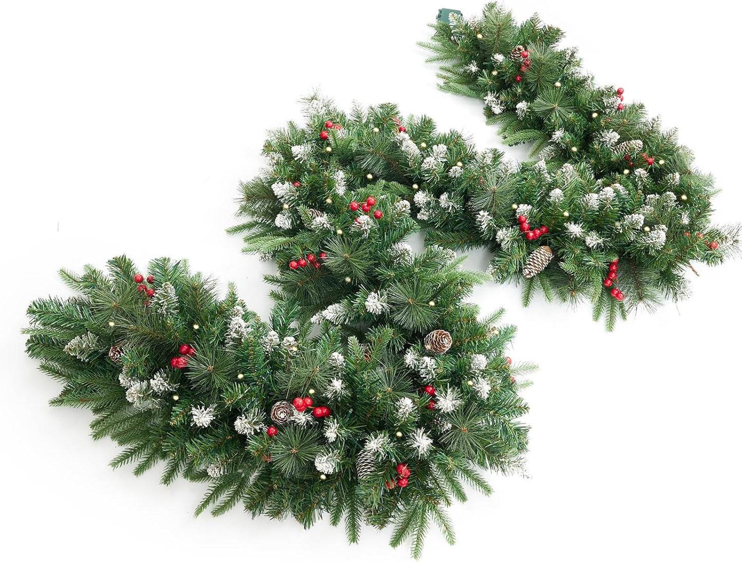 9Ft Artificial Christmas Garland with 50 Lights for Holiday Decor