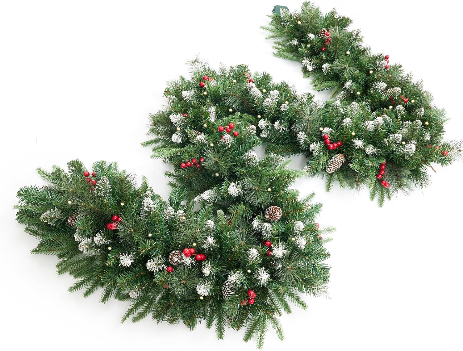 9Ft Artificial Christmas Garland with 50 Lights for Holiday Decor