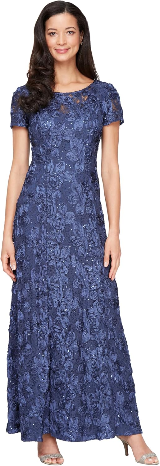 Elegant Long Rosette Mother of The Bride Dress for Weddings