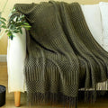 Blagic Knitted Throw Blanket for Couch Bed and Sofa - Cozy Sage Green