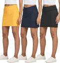 Women's 16in Active Skort 3 Pack - Comfortable Pocketed Skorts