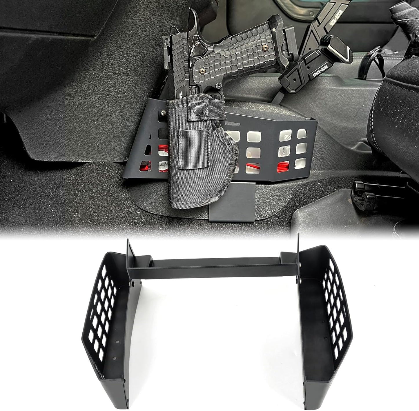 MAIKER Upgrade JK Metal Gear Shift Storage Box for Jeep Wrangler