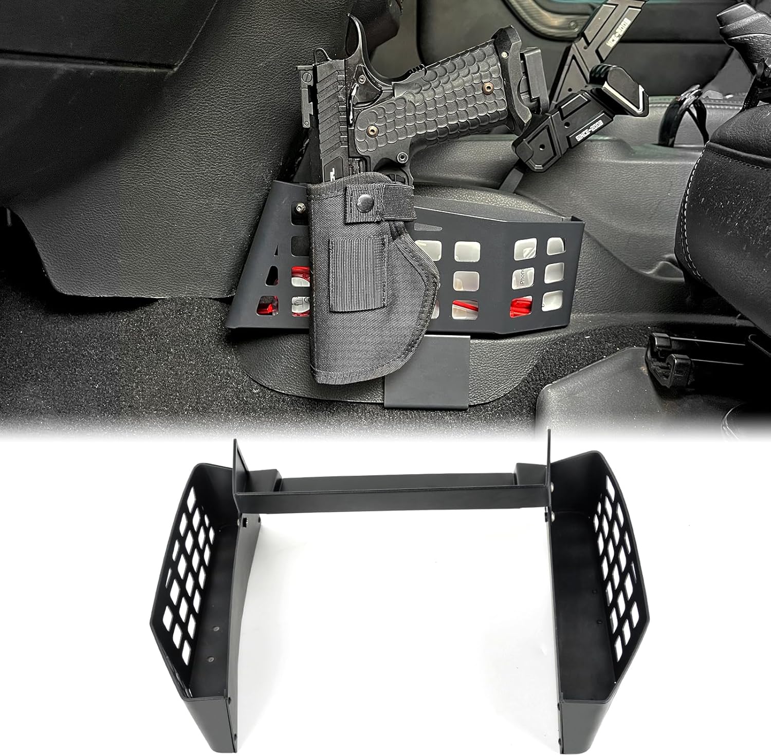 MAIKER Upgrade JK Metal Gear Shift Storage Box for Jeep Wrangler