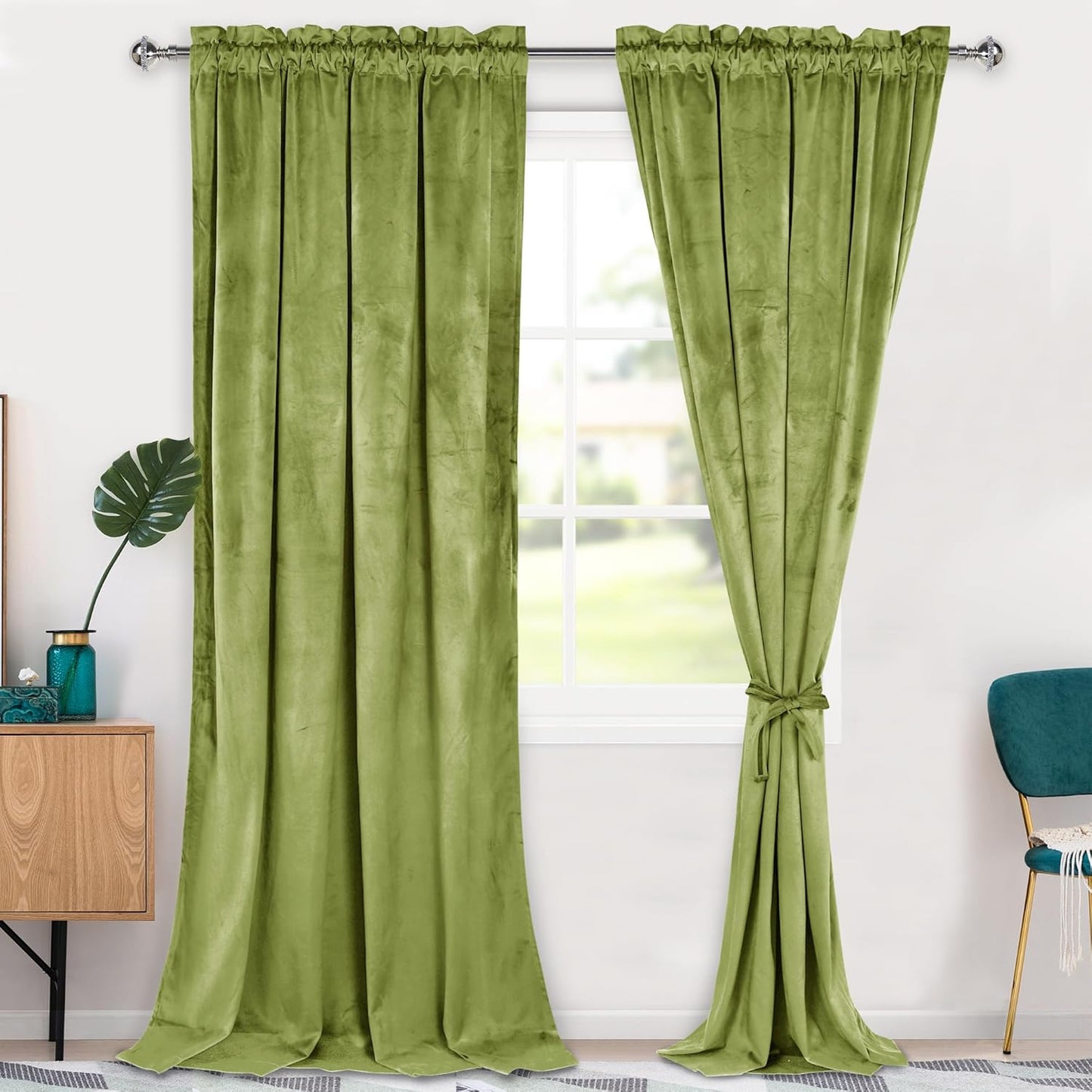 Hiasan Velvet Curtains 96 inches for Elegant Room Darkening