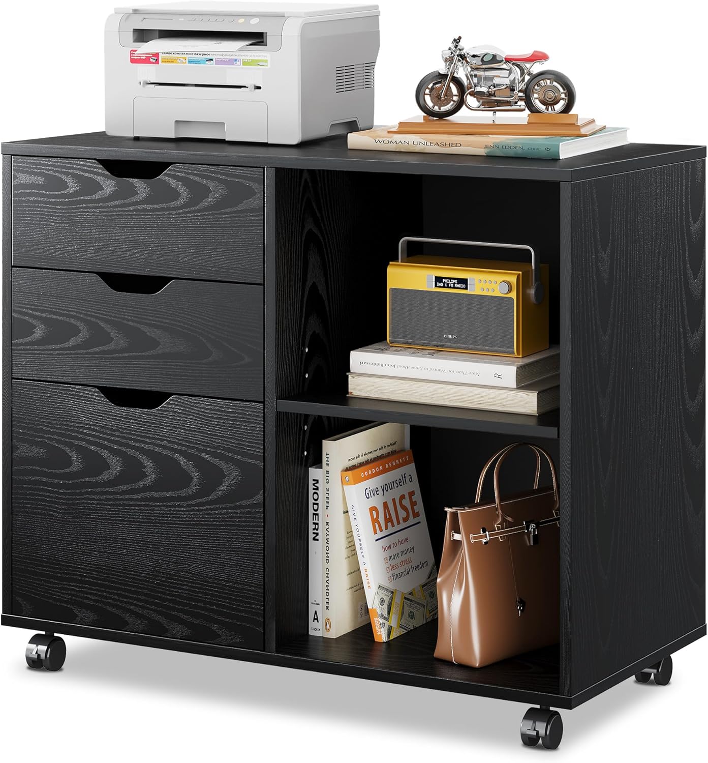 DEVAISE 3-Drawer Wood File Cabinet for Home Office Storage
