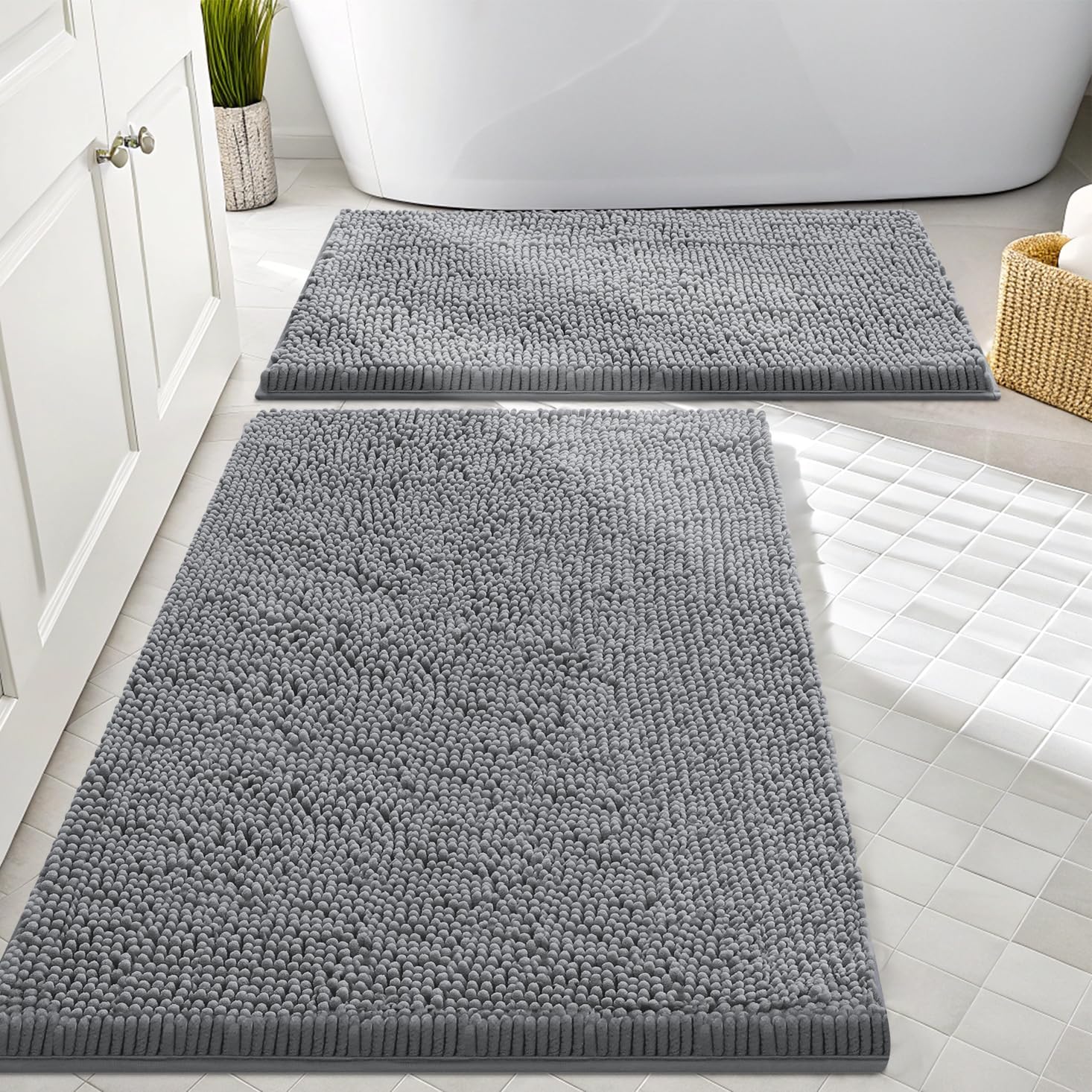 Smiry Bathroom Rugs Sets 2 Piece for Soft Absorbent Comfort
