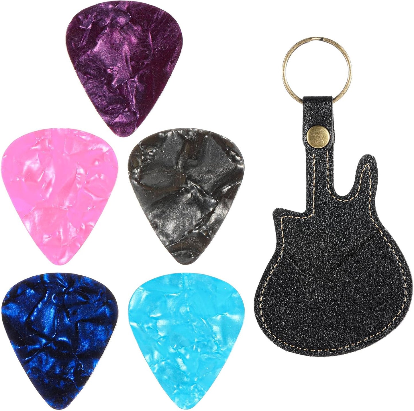 Portable Leather Guitar Picks Case Set by EupHHonycs
