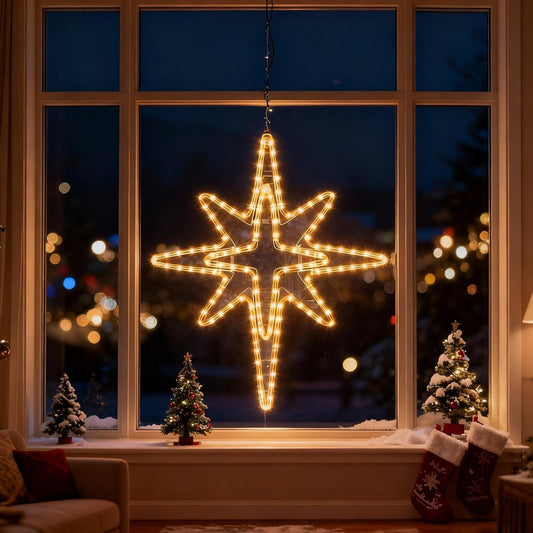 28 Inch Christmas Star of Bethlehem LED Hanging Lights for Decor