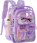 Clear Backpack with Pencil Case - Heavy Duty Transparent Bag