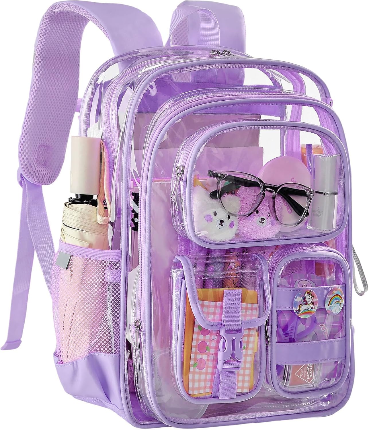 Clear Backpack with Pencil Case for School and Work Security