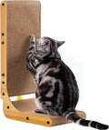 L Shape Cat Scratcher 26.8 in - Space-Saving Cardboard Pad