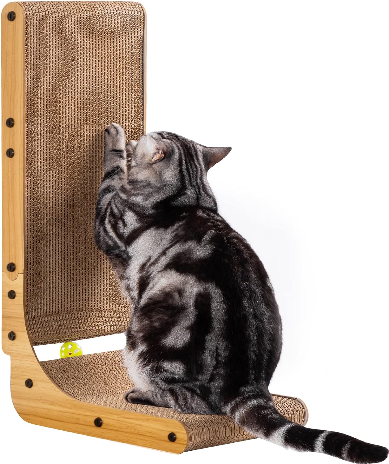 26.8 Inch L Shape Cat Scratcher - Protect Furniture with Toy