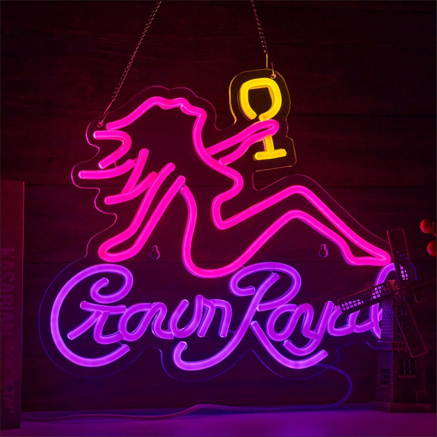 Crown Cheers Neon Sign for Bar Wall Decor and Home Use