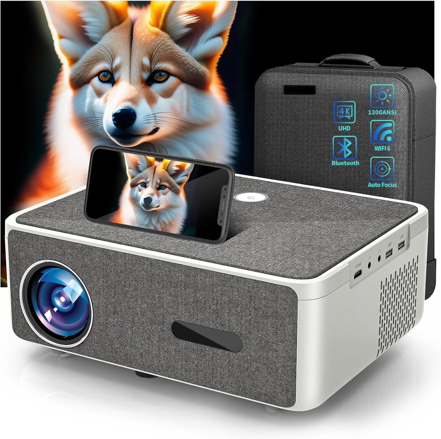 DIPIKPRJ P8 4K WiFi Projector: Dolby Audio, Auto Focus, 500 Display