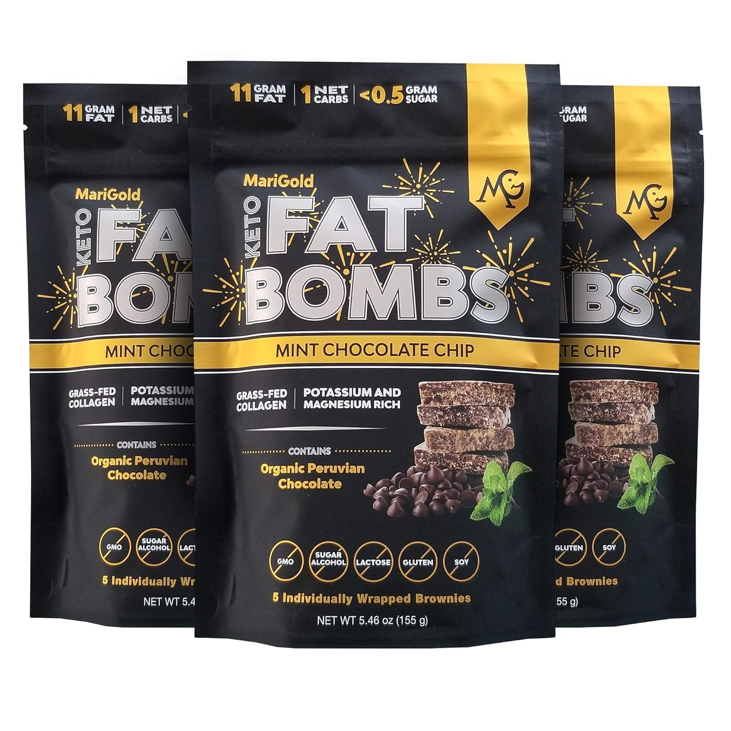 MariGold Keto Fat Bombs Snacks - Mint Chocolate Chip Delight